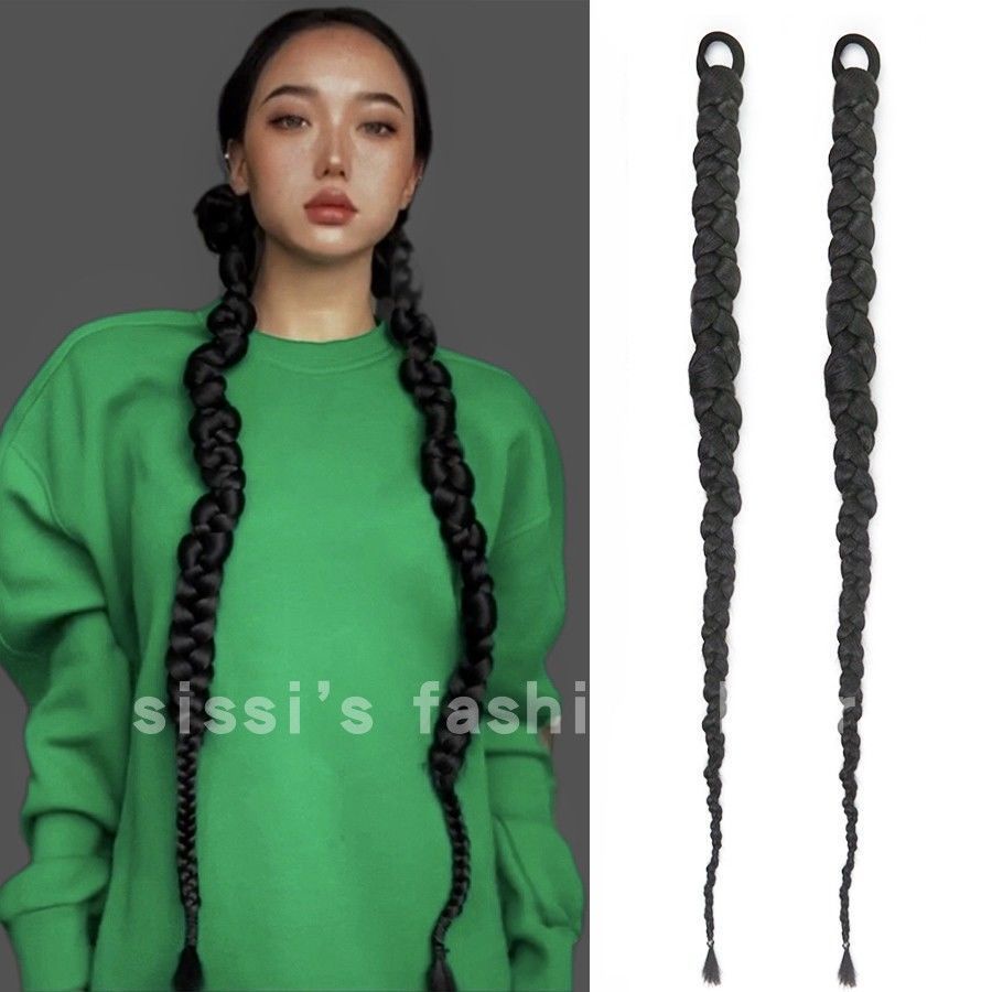 [F &amp; X] Tóc Giả Thắt Bím Đuôi Ngựa Thật Thắt Bím Tóc Đuôi Ngựa Thật Y2k Có Giác Hút Tiện Lợi Dành Cho Chụp Ảnh Catwalk