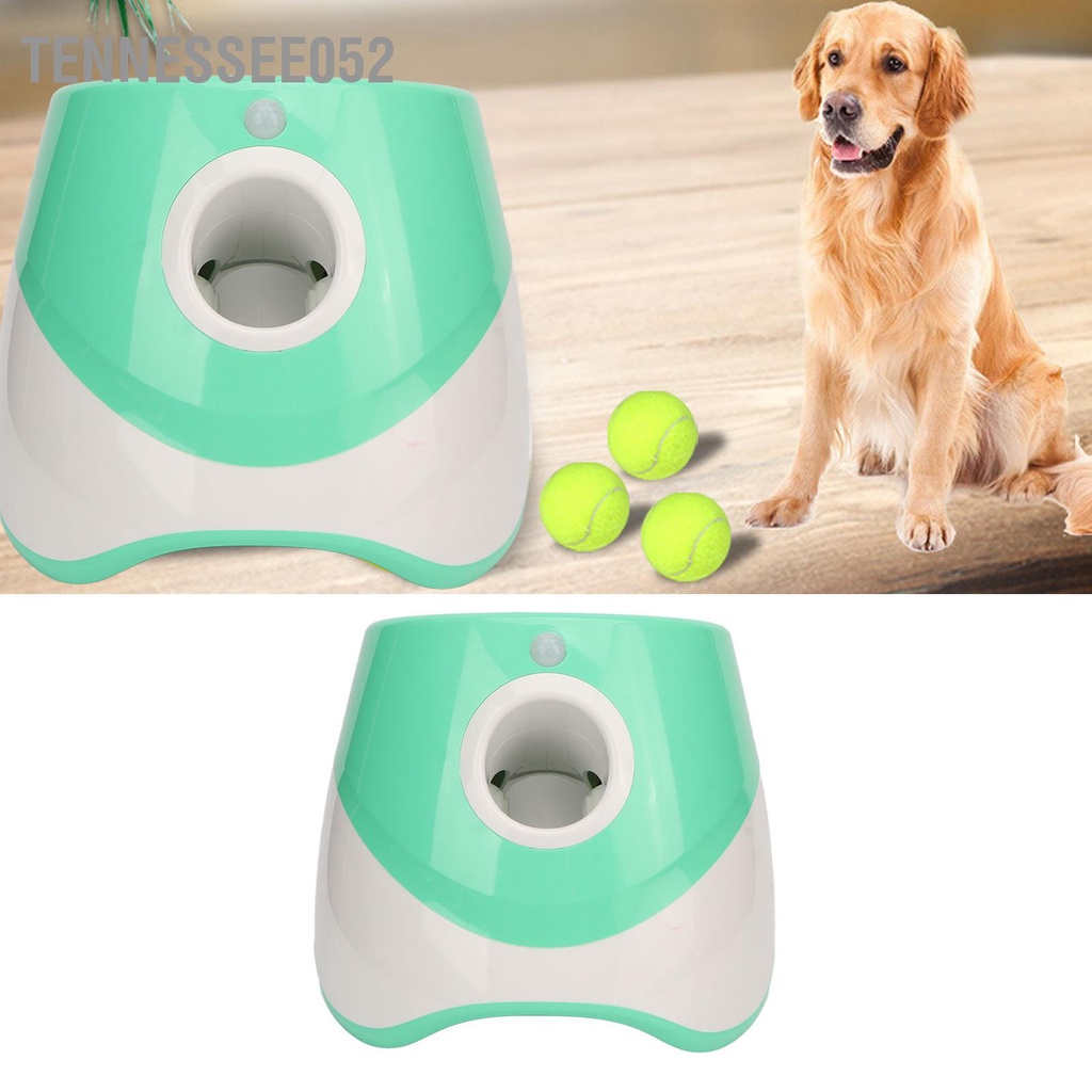 Tennessee052 Máy phóng bóng tự động cho chó Có thể sạc lại 3 chế độ ném thú cưng tương tác màu xanh lá cây ngoài trời trong nhà