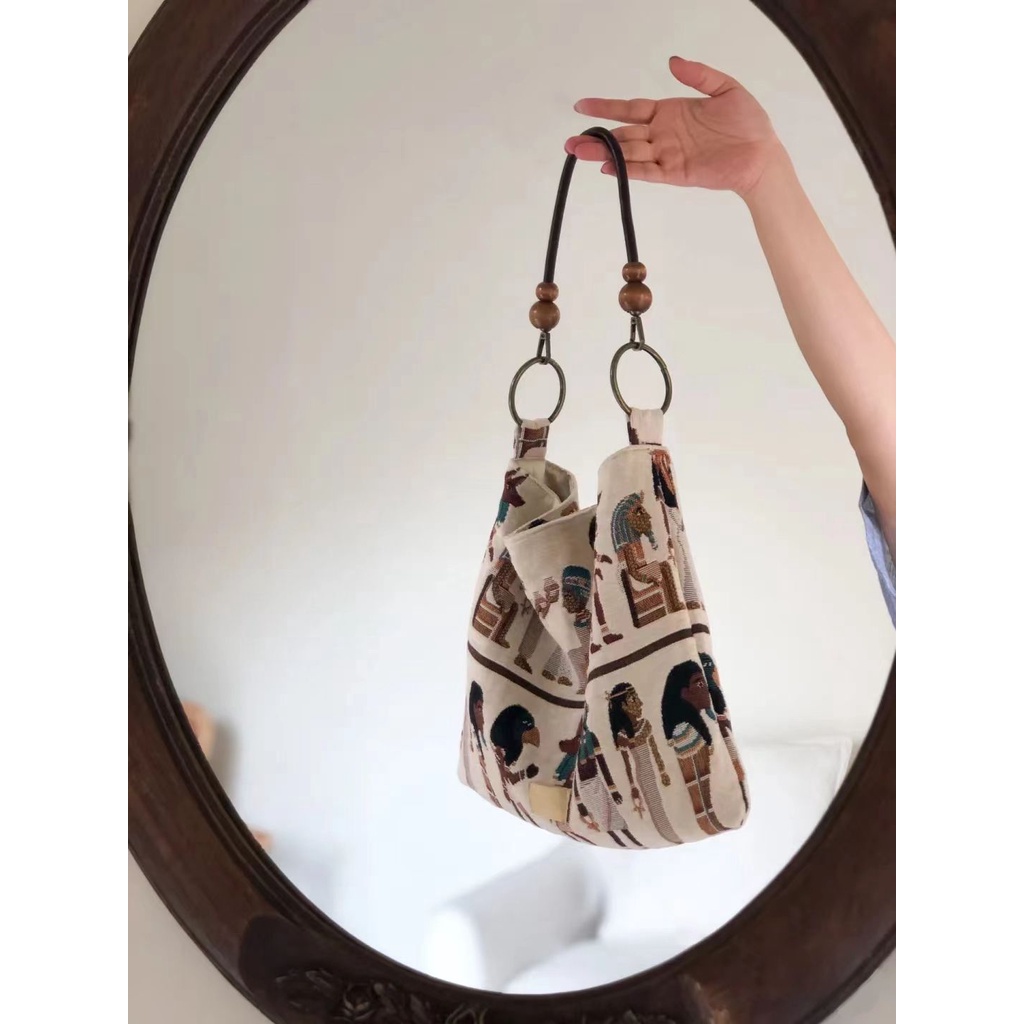 Túi Tote Đeo Vai / Kẹp Nách Kích Cỡ Lớn Phong Cách Thời Trang Retro