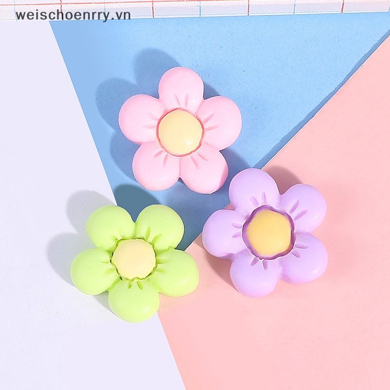 Set 10 Kẹp Tóc Hình Hoa Hướng Dương Bằng Nhựa Resin Chất Lượng Cao Trang Trí Tủ Lạnh / Điện Thoại