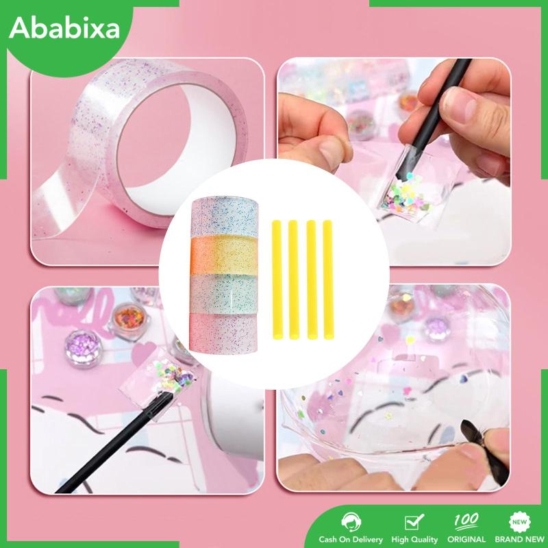 Bộ 4 Cuộn Băng Keo Nano Trong Suốt Lấp Lánh Đa Năng Không Để Lại Dấu Vết Dùng Trang Trí Đồ Thủ Công DIY