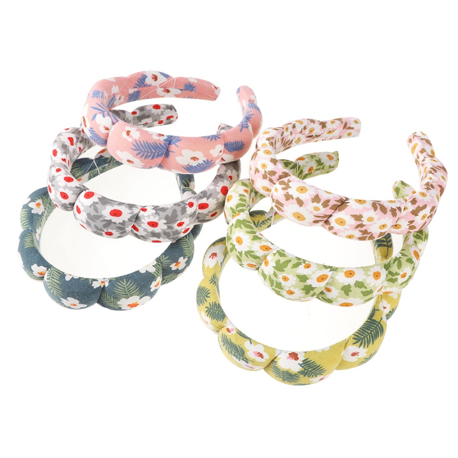 Băng Đô Cài Tóc Xốp In Họa Tiết Hoa Phong Cách Hàn Quốc Mới Cho Nữ