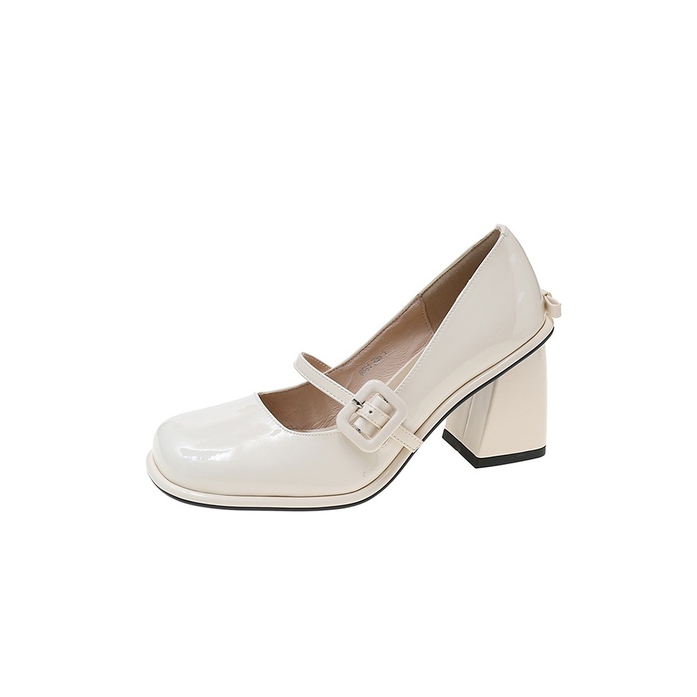 LORRTTA giày cao gót nữ giày nữ lolita giày Giày búp bê gót đại đính tinh thể 2023NEW BK20Z23051107