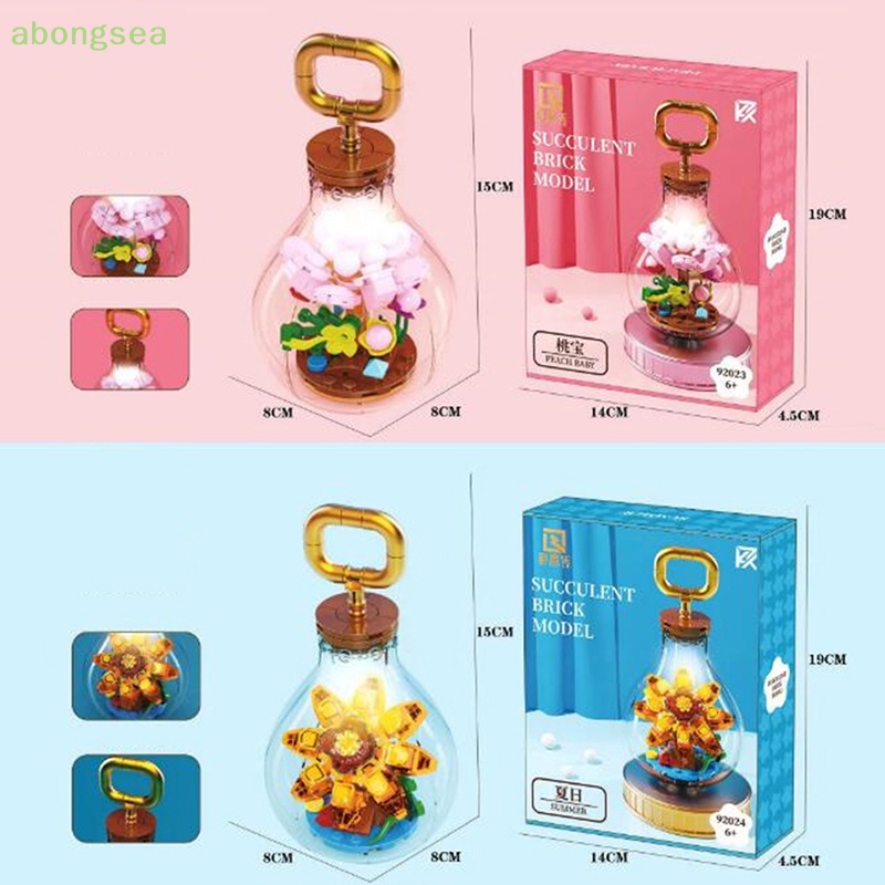 Abongsea Bóng Đèn Trồng Cây Mọng Nước Đồ Chơi Khối Xây Dựng MOC