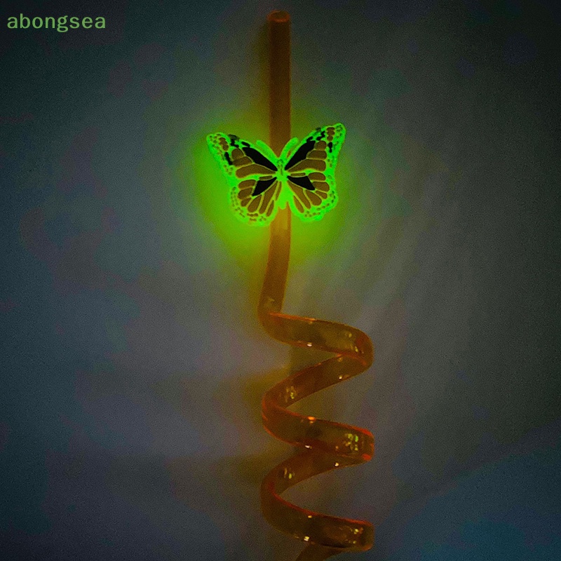 Abongsea Ống Hút Hình Bướm Có Đèn Ngủ Sáng Tạo Trang Trí Tiệc