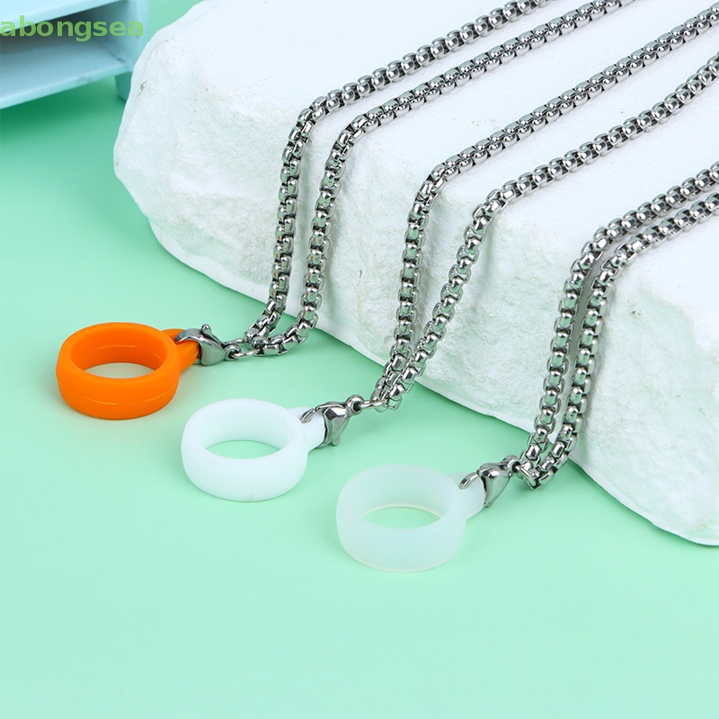 Dây Đeo Cổ Bằng Silicone Phối Vòng Kim Loại Tiện Dụng