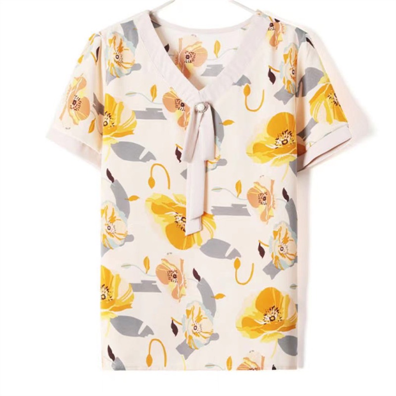 Áo Thun Tay Ngắn Vải Chiffon Mỏng Thời Trang Mùa Hè Cho Nữ áo big size trung niên nữ