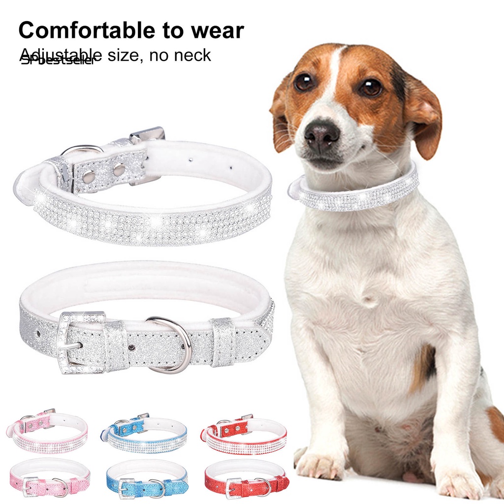 Vòng Cổ Mềm Đính Đá Có Thể Điều Chỉnh Dành Cho Thú Cưng
