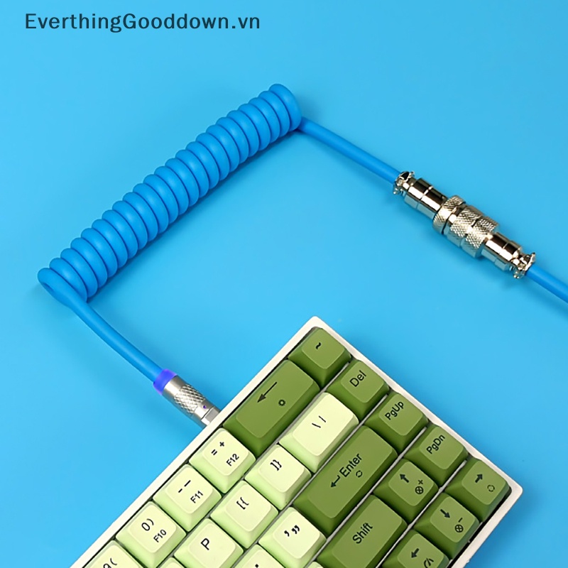 Everthinggooddown Macaron Cuộn Dây Cáp Loại C Sang USB A TPU Có Thể Tháo Rời Kết Nối Máy Tính Cho Bàn Phím Chơi Game vn