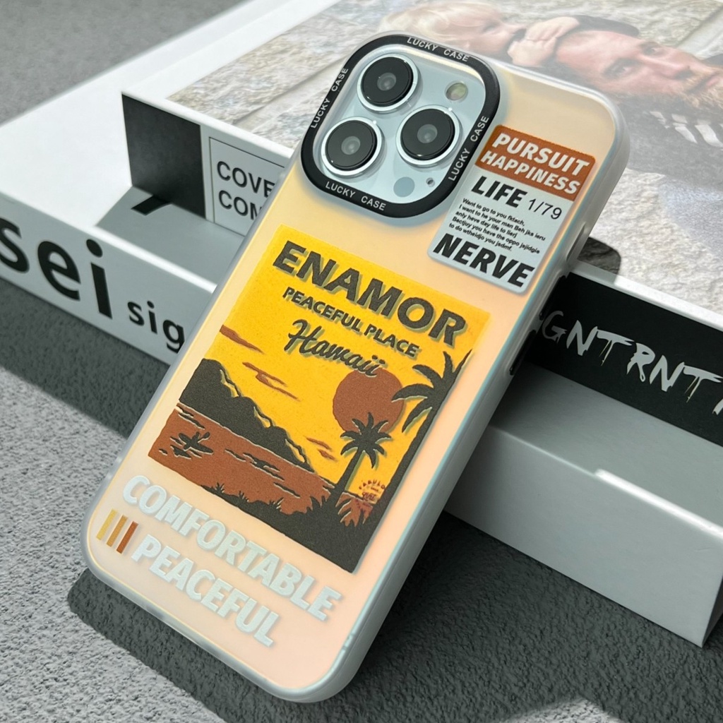 Ốp Điện Thoại Màu gradient In Logo Sang Trọng Chống Sốc / Rơi Cho iphone 14 11 13 12 X XS Pro Max xr Mini xr 7 8 plus