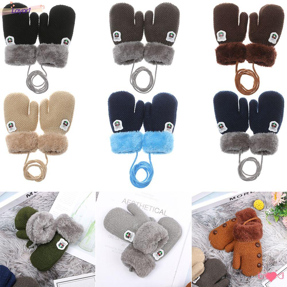 Găng Tay Lót Nhung Họa Tiết Hoạt Hình Dễ Thương Cho Bé 1 Tuổi