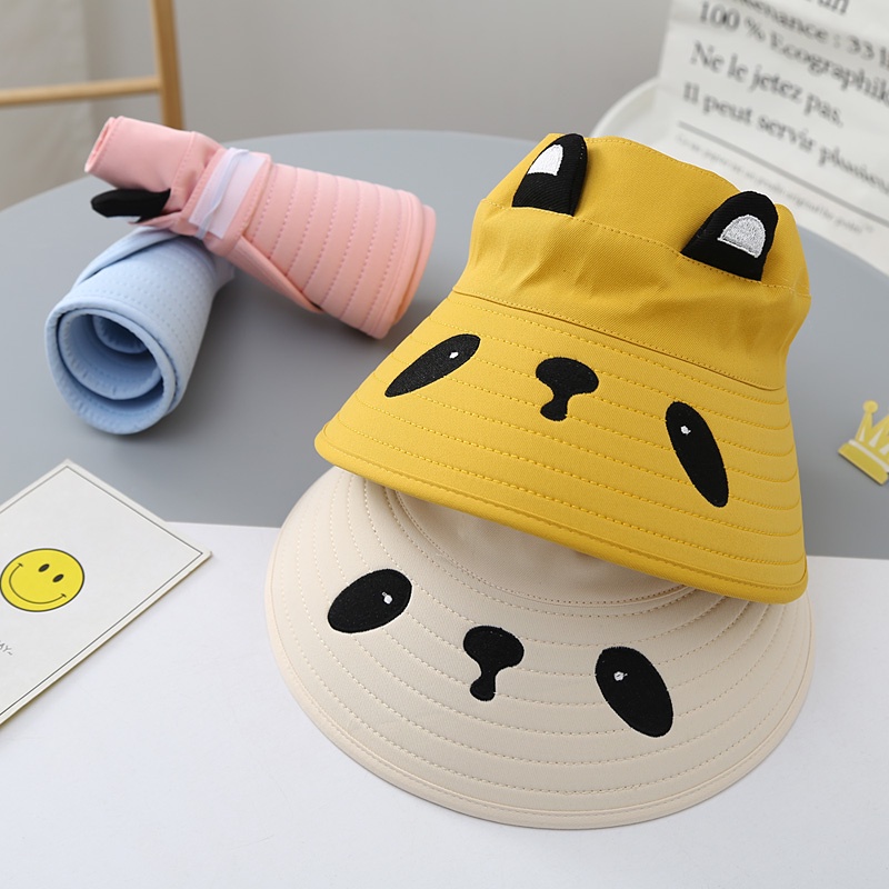 Mũ Rộng Vành Chống Nắng Thiết Kế Hở Chóp Thoáng Khí Thời Trang Xinh Xắn Dành Cho Bé