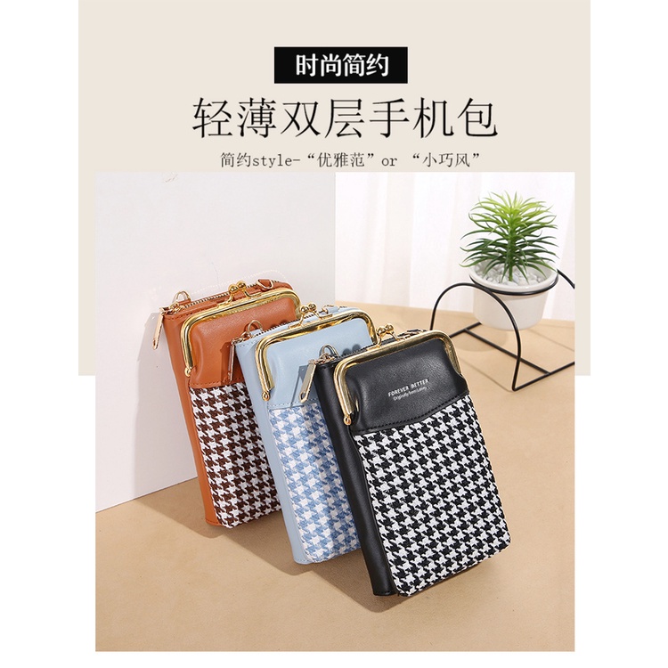 Túi Đựng Điện Thoại Sức Chứa Lớn Có Khóa Kéo Thời Trang Phong Cách Hàn Quốc Mới Cho Nữ