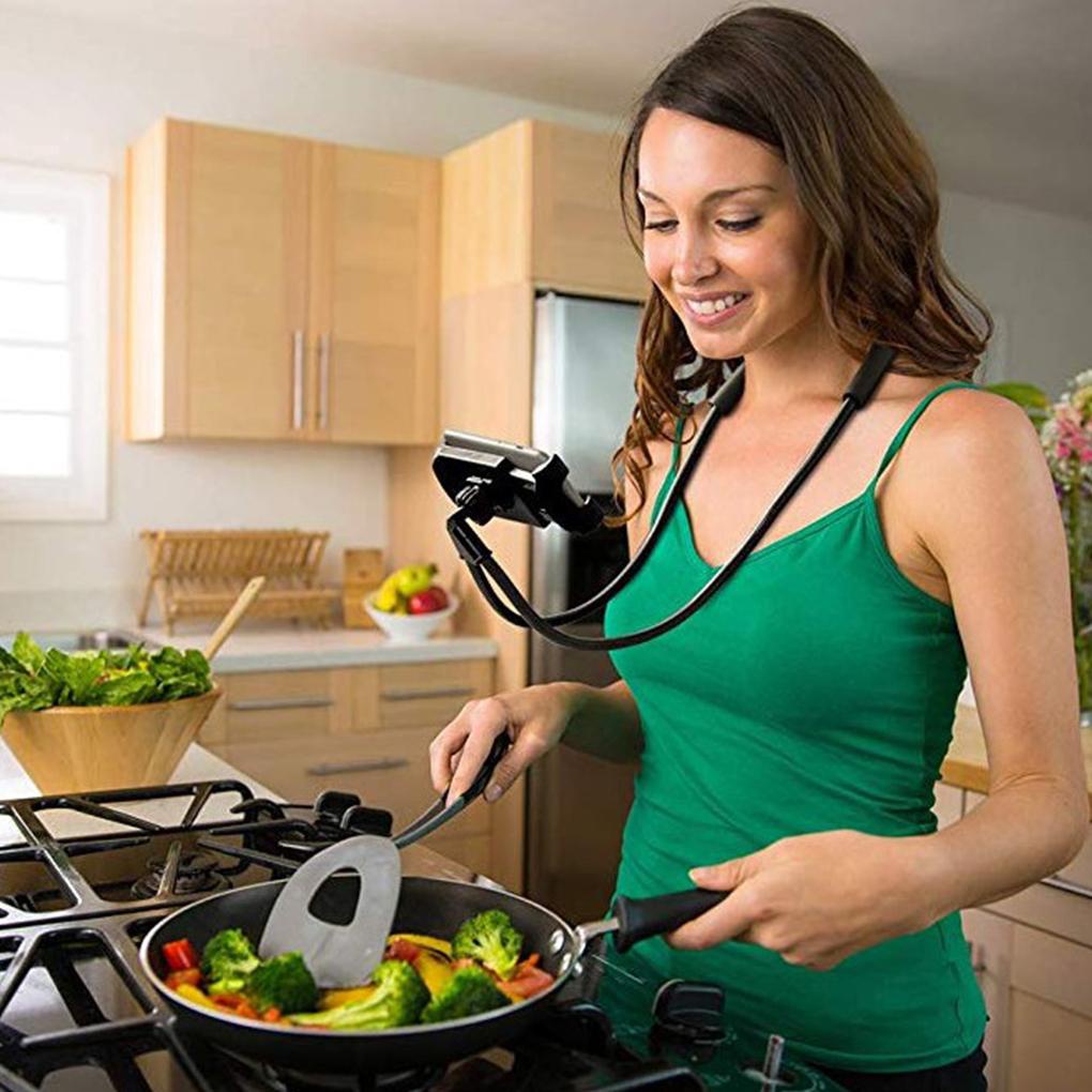 Giá Đỡ Điện Thoại Bằng Nhựa Treo Cổ Có Thể Uốn Cong Cho Phòng Ngủ / Xem Video