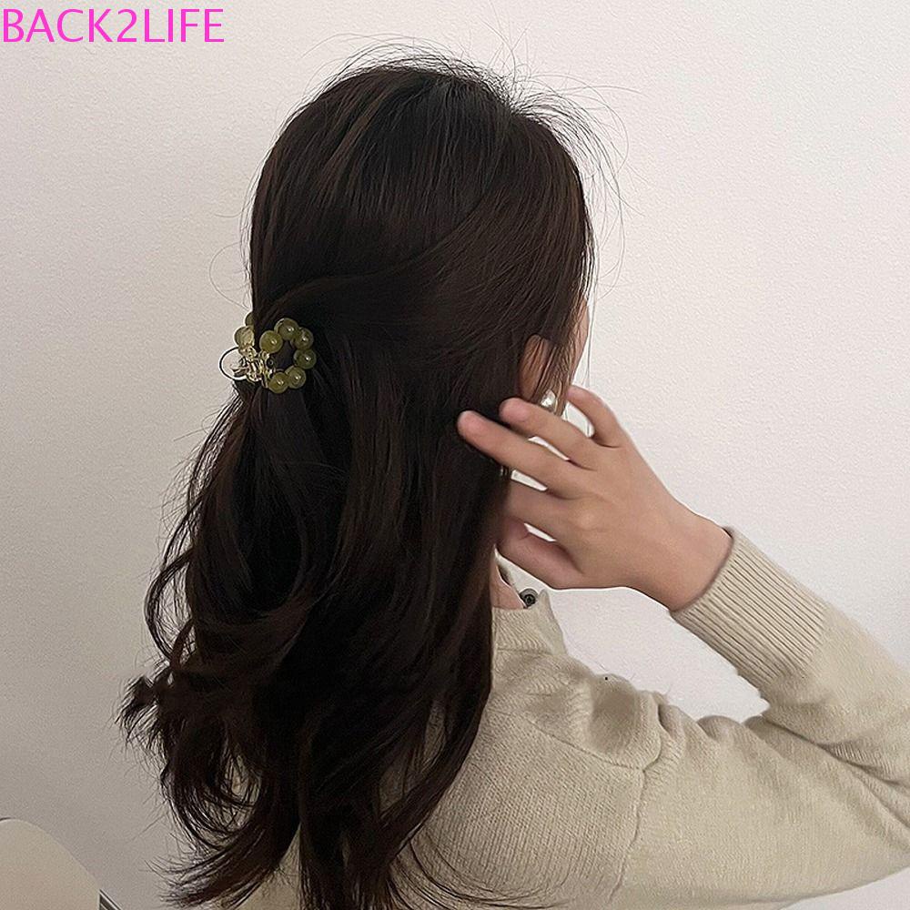 Kẹp Tóc Càng Cua Đính Hạt Nhựa Cỡ Nhỏ Kiểu Vintage Hàn Quốc Thời Trang Cho Bé Gái BACK2LIFE