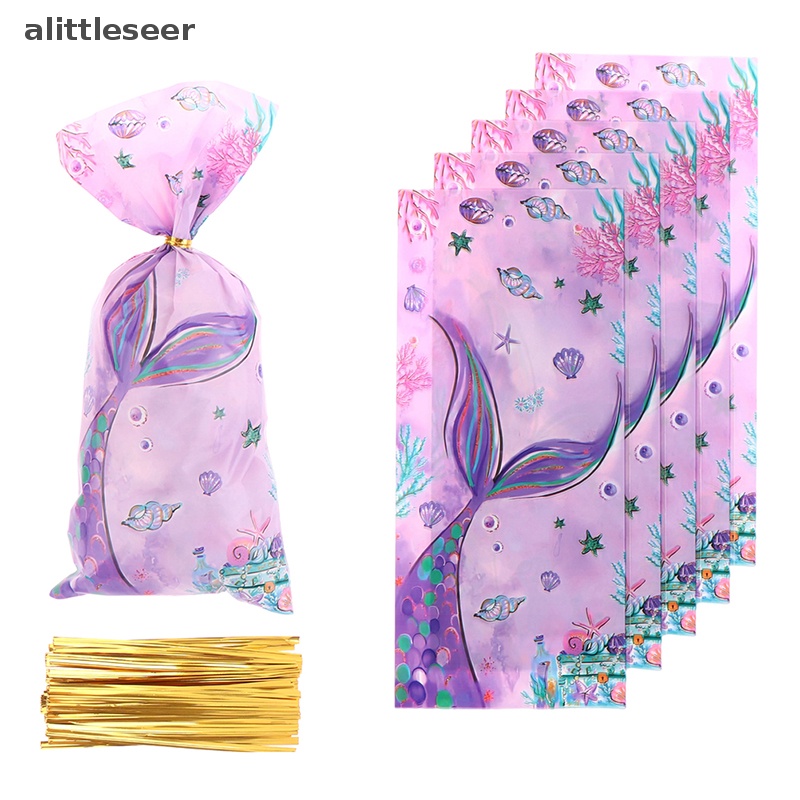 Set 50 Túi Đựng Bánh Kẹo Hình Nàng Tiên Cá