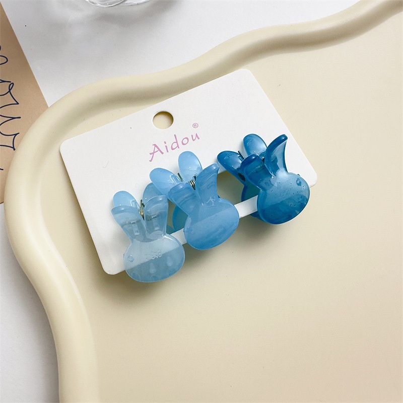 Set 3 Kẹp Tóc Trong Suốt Hình Thỏ Dễ Thương Cho Bé Gái