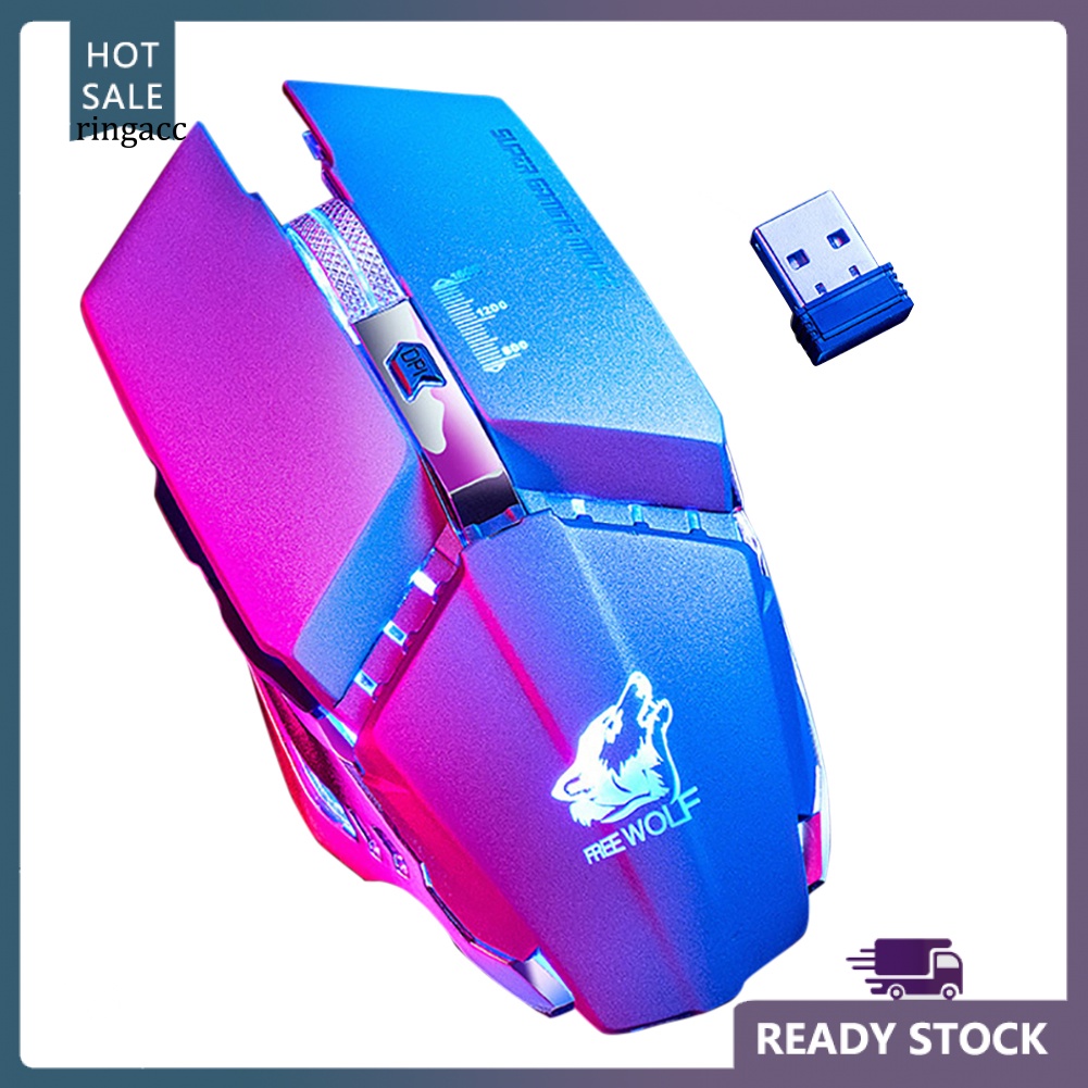 Chuột Quang Không Dây RGA Free Wolf X11 Ergonomic 2.4G 2400DPI Cho Laptop / Pc