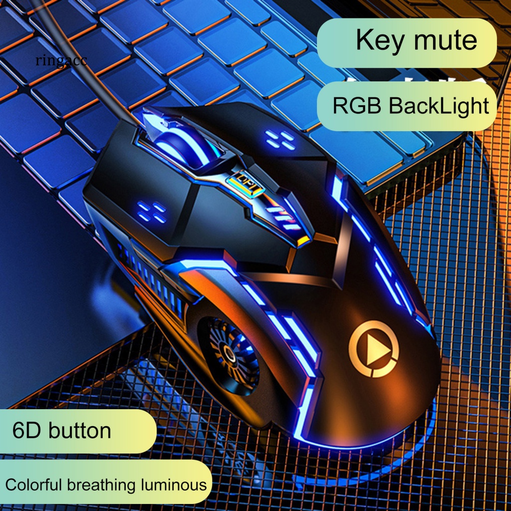 Chuột Máy Tính Có Dây RGA G5 RGB 3200DPI Cổng USB Dùng Cho Laptop