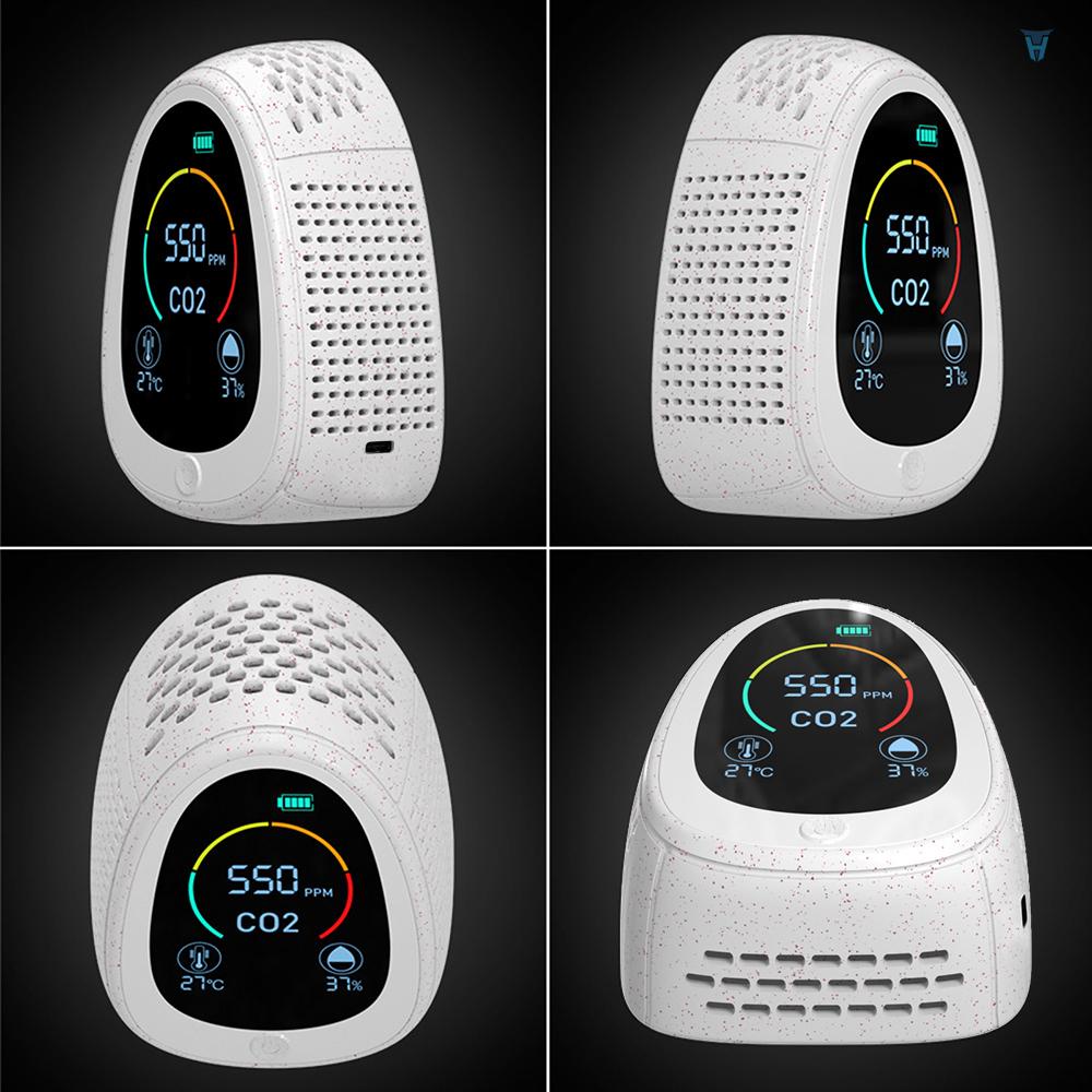 Máy Đo Độ Ẩm Không Khí CO2 Với Màn Hình LCD Hiển Thị Nhiệt Độ Carbon Dioxide 1400mAh Sạc CO2 Chuyên Dụng