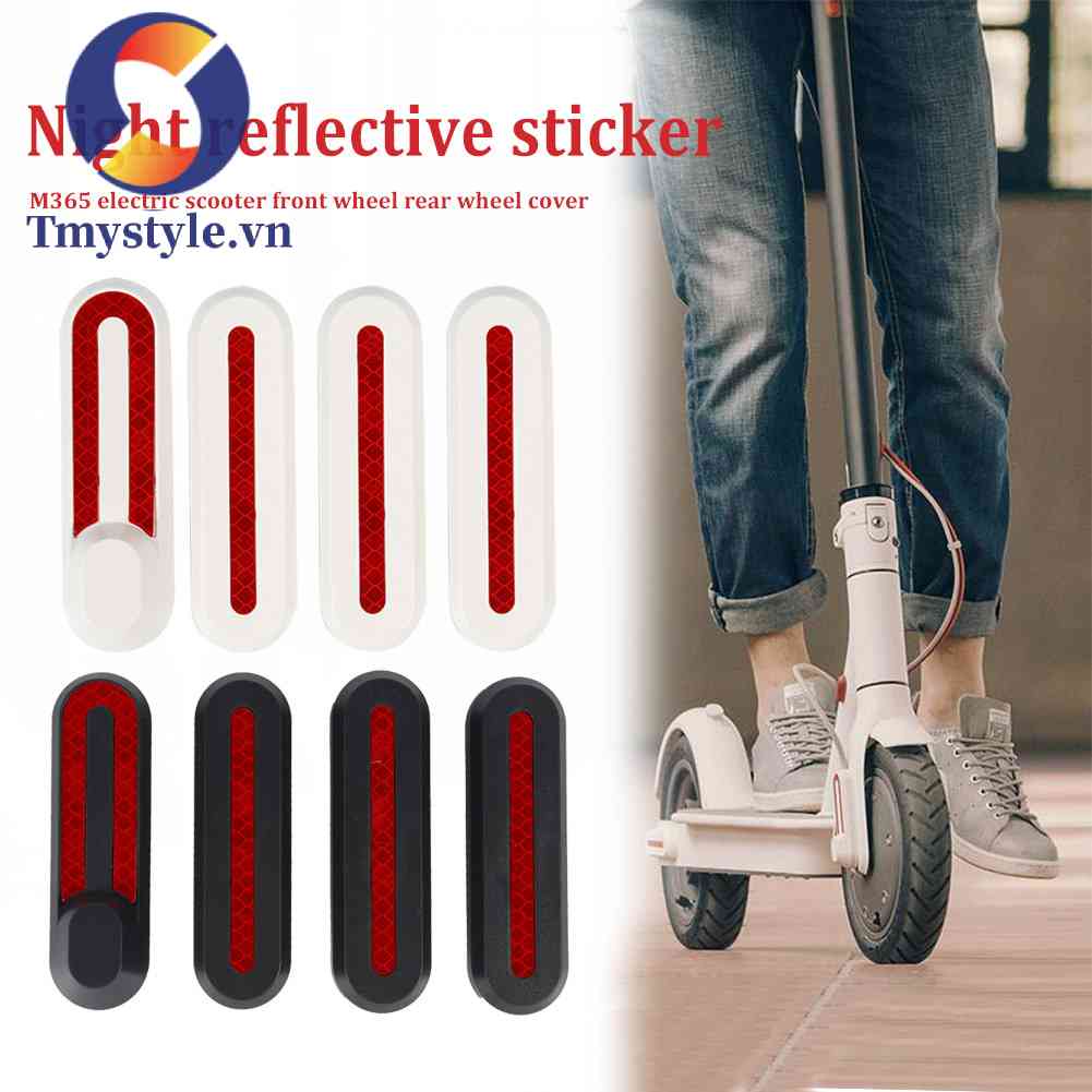 Bộ 4 Miếng Dán Phản Quang Bảo Vệ Bánh Xe Scooter Điện M365