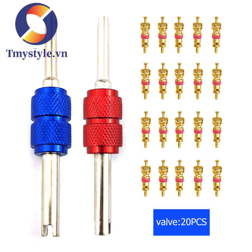 Set 20 Lõi Van Bằng Đồng Kèm 2 Dụng Cụ Tháo Gỡ Dành Cho Xe Hơi / Xe