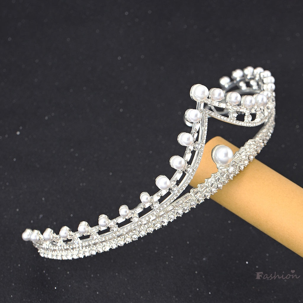 Băng Đô Cài Tóc Hình Vương Miện Đính Đá Lấp Lánh Dành Cho Cô Dâu