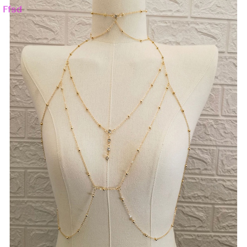 Luimo Dây Chuyền body chain Bằng Kim Loại Đính Pha Lê Quyến Rũ Thời Trang Cho Nữ