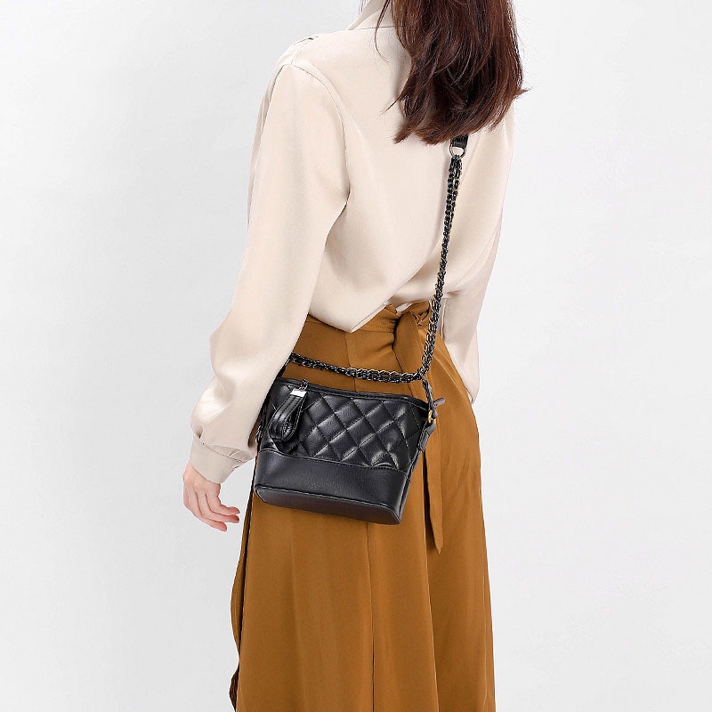 Ielgy Túi Xách Đeo Vai Trọng Lượng Nhẹ Họa Tiết Hình Thoi Phối Dây Xích Nhỏ Nhắn Phong Cách Cao Cấp Cho Nữ