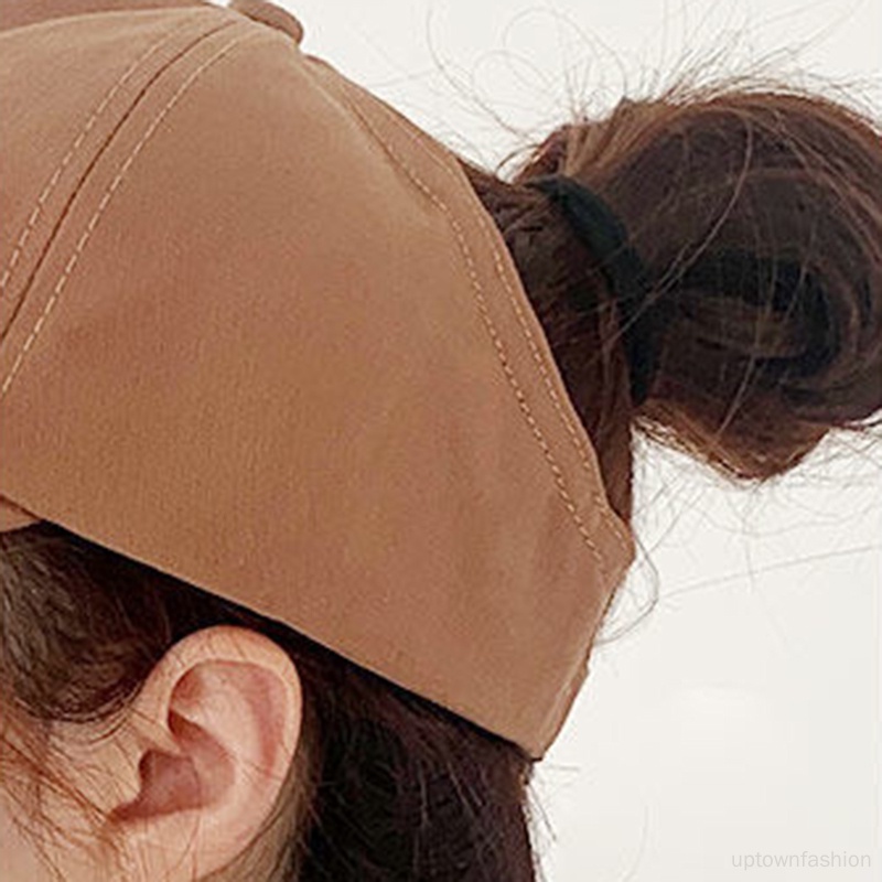 Mũ Lưỡi Trai Mềm Mại Hở Chóp Có Dây Buộc Tóc Đuôi Ngựa Thông Dụng Cho Nữ