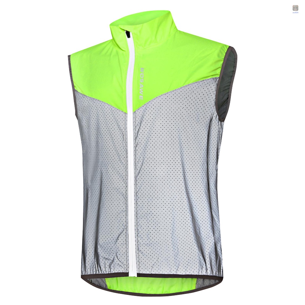 Wosawe Áo Khoác Không Tay Phản Quang Thoáng Khí Chuyên Dụng Chạy Bộ Đạp Xe Ban Đêm