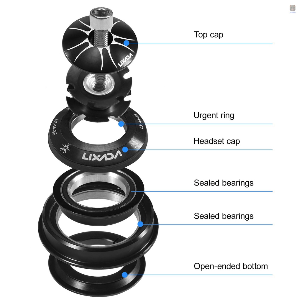 Lixada Bộ Tai Nghe Vòng Bi Bằng Hợp Kim Nhôm CNC Độ Chính Xác Cao Cho Xe Đạp