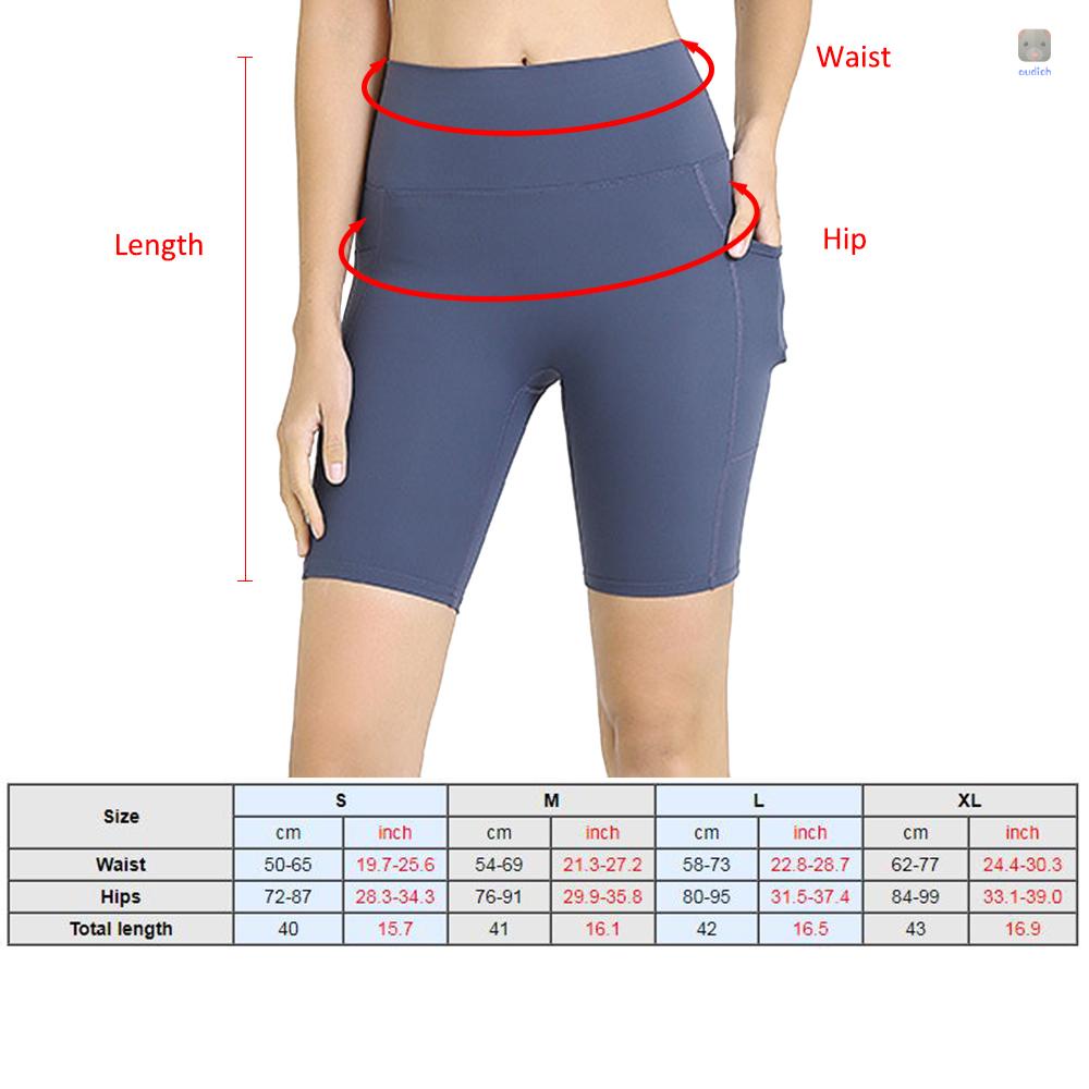 Quần Short Thể Thao Lưng Cao Co Giãn Phối Túi Thời Trang Cho Nữ