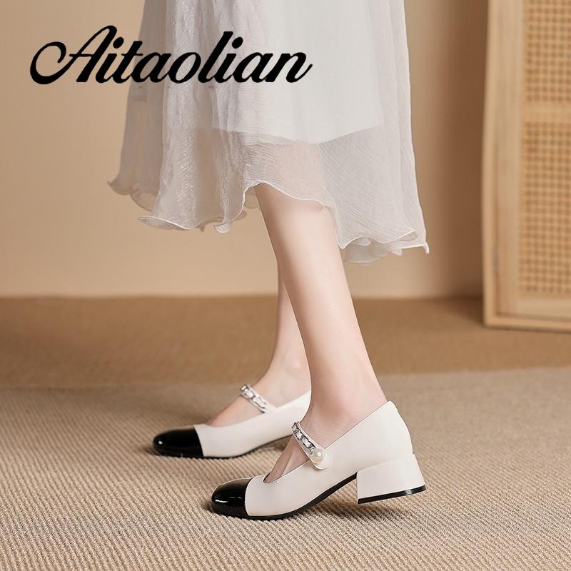 Giày Cao Gót 4cm Chất Liệu Da Bóng Phong Cách Thời Trang lolita Dành Cho Nữ
