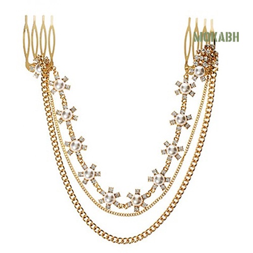 Lược Cài Tóc Dạng Chuỗi Hạt Phối Tua Rua Thời Trang Cho Nữ