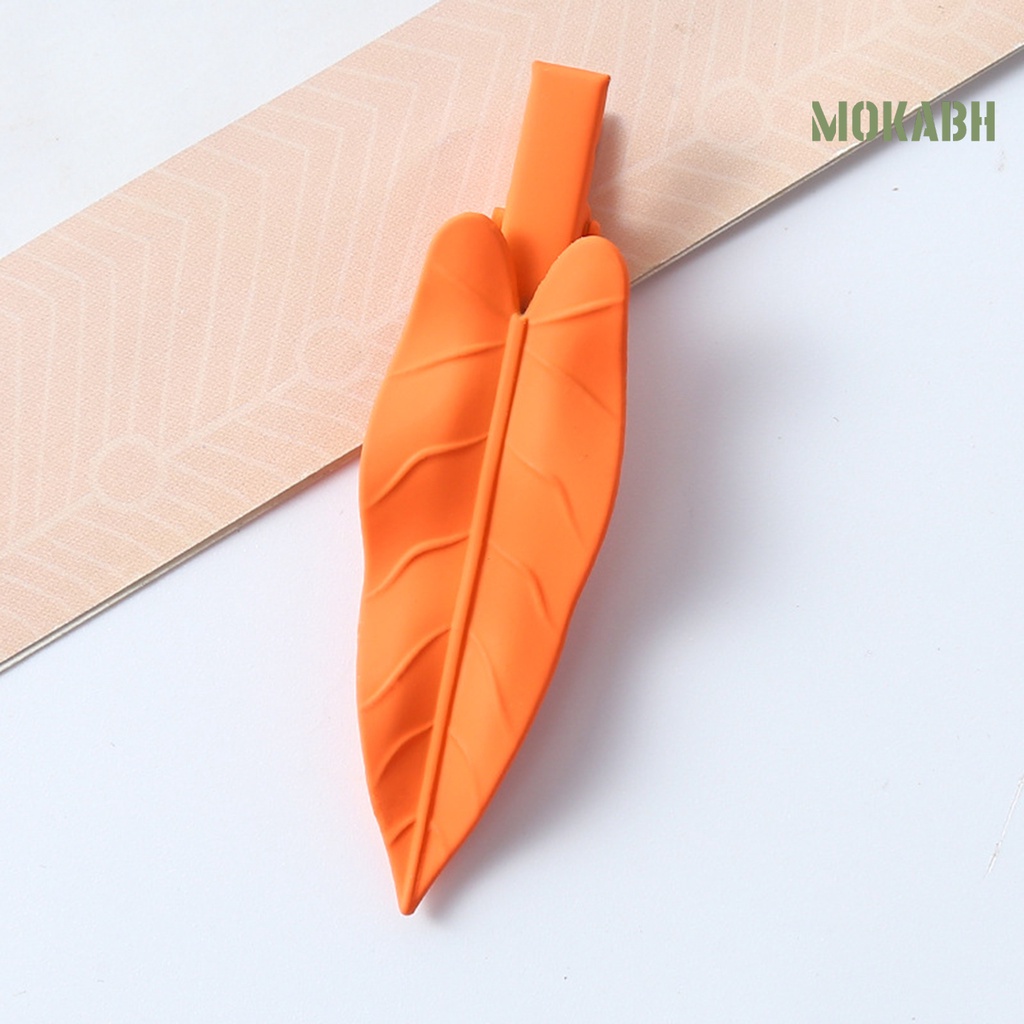 Kẹp Tóc Hình Chiếc Lá Hoạt Hình Bằng Chất Liệu Không Gỉ Chống Trầy Xước Dành Cho Nữ