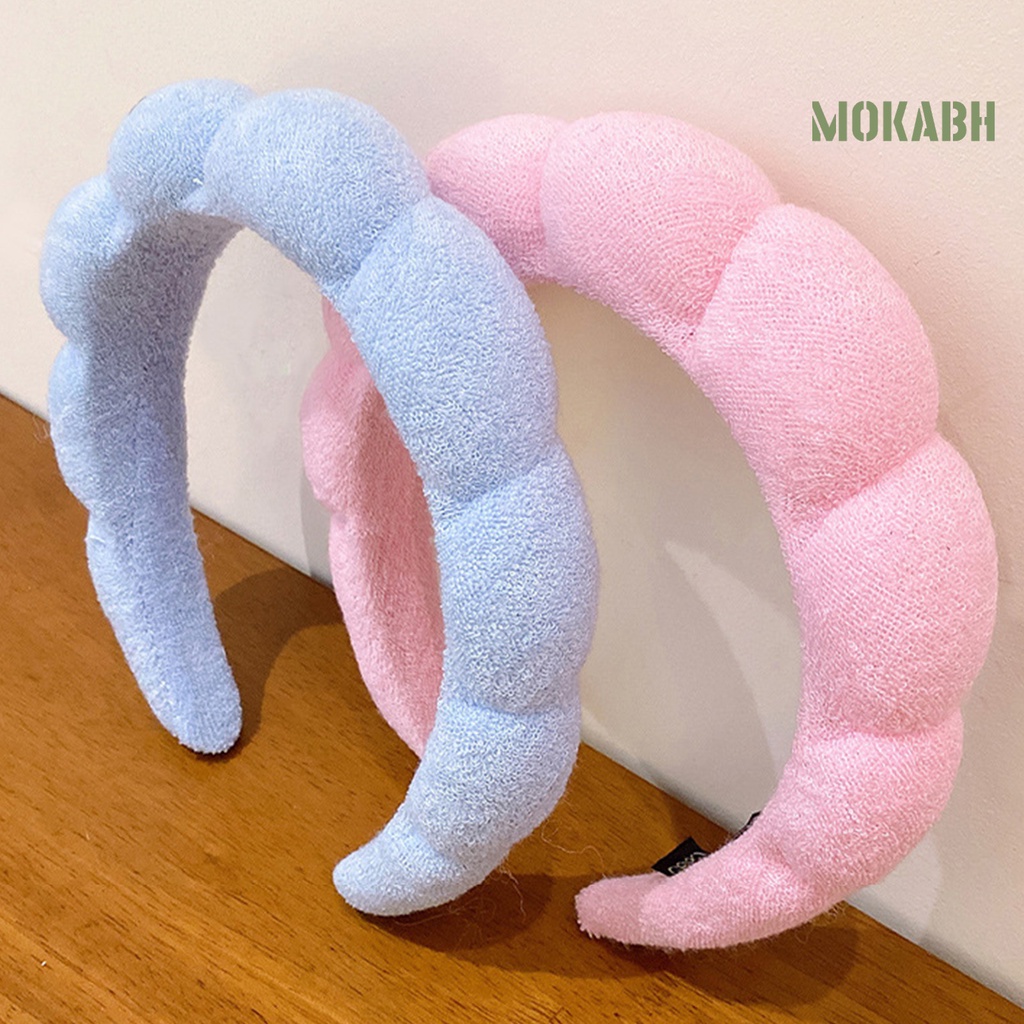 Băng Đô Cài Tóc Dày Co Giãn Chống Trượt Màu Trơn Dành Cho Nữ