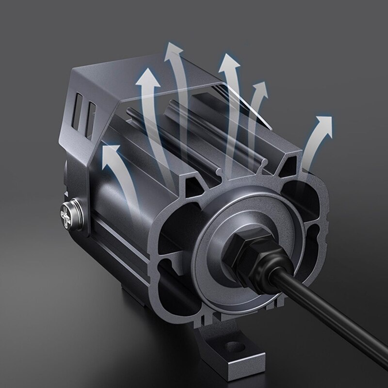 Đèn Pha LED 12V 24V Màu Vàng Chuyên Dụng Cho Xe Mô Tô