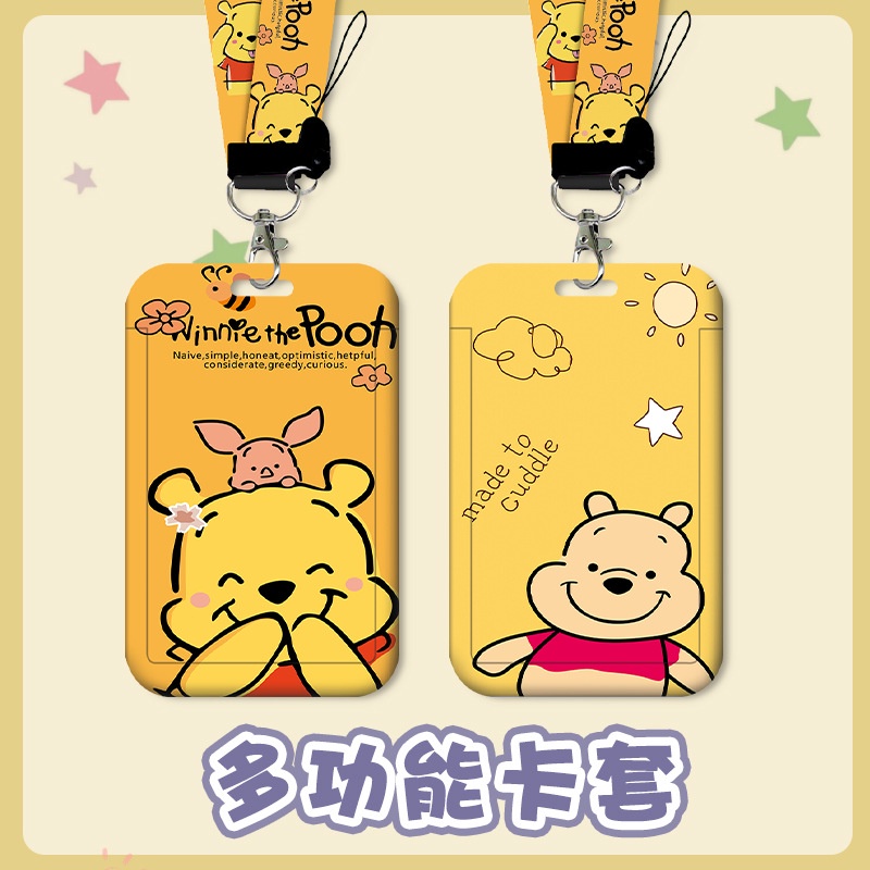 Bán Sỉ Bao Đựng Thẻ Bằng Nhựa Cứng Trong Suốt Họa Tiết Hoạt Hình Winnie the Pooh Chống Nước Chống Dầu Chất Lượng Cao