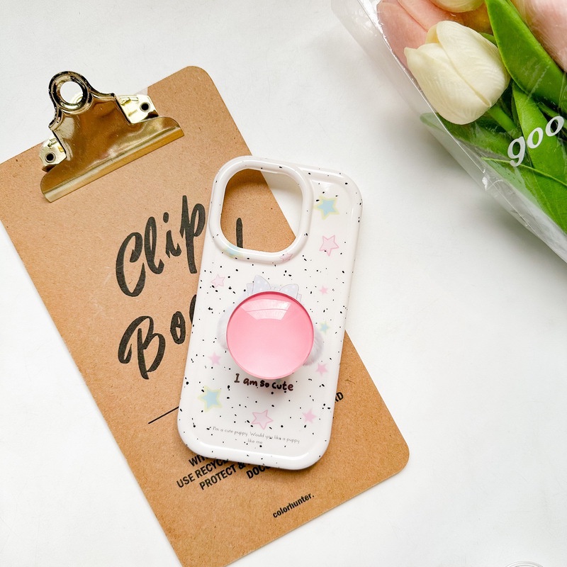 Giá Đỡ Điện Thoại Hình Tròn Bằng Kính Màu Trơn Tiện Dụng