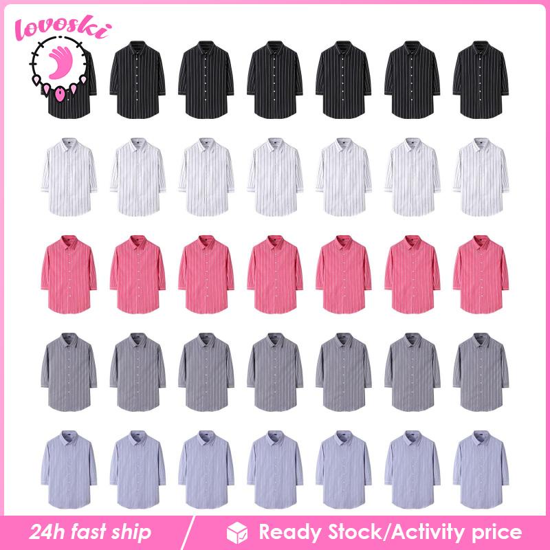 [Lovoski] Áo Sơ Mi Đi Biển Hawaiian Cài Nút Xuống Phong Cách Trang Trọng Cho Nam