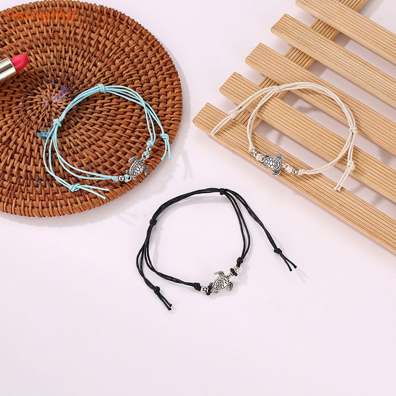 [risingmp] Lắc Chân Dệt Kim Hình Rùa Phong Cách Vintage Mùa Hè Cho Nữ