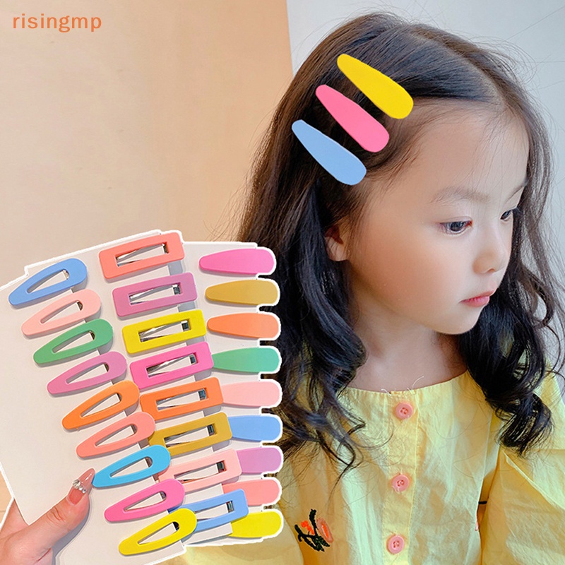Set 10 Kẹp Tóc Hình Chữ Nhật / Vuông / Oval Màu Đen Dành Cho Bé Gái