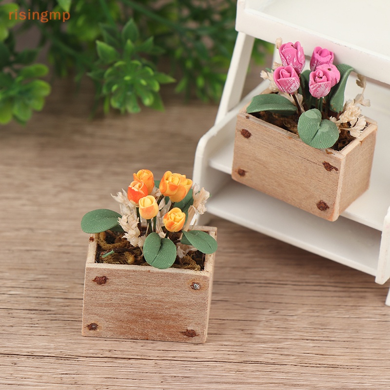 Chậu Hoa Tulip Trang Trí Nhà Búp Bê Tỉ Lệ 1: 12
