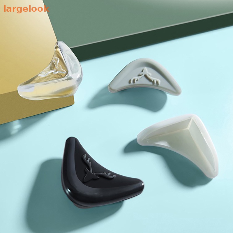 Bộ 2 Miếng Bọc Góc Bàn Nội Thất Bằng Silicon Dày Dặn Trong Suốt Hình Tuần Lộc Tiện Dụng