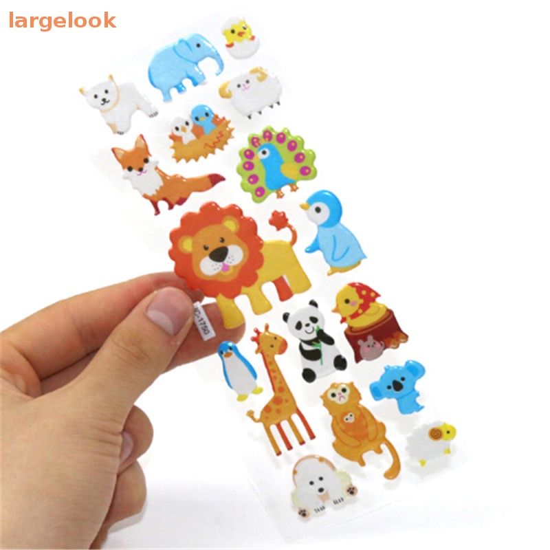 Set 5 Tấm Sticker 3D Hình Động Vật Cho Bé