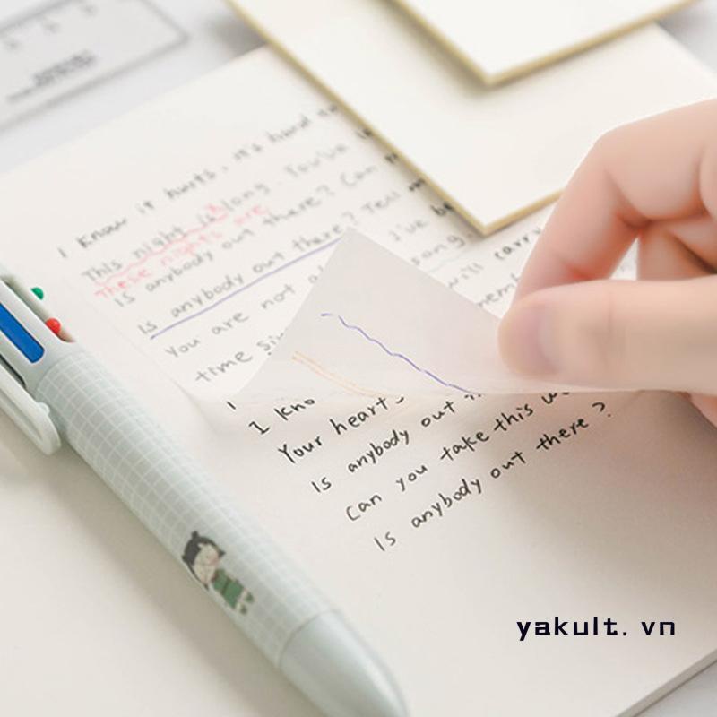 🎀 yakult 🎀Set 50 Tờ Giấy Ghi Chú Trong Suốt Chống Thấm Nước