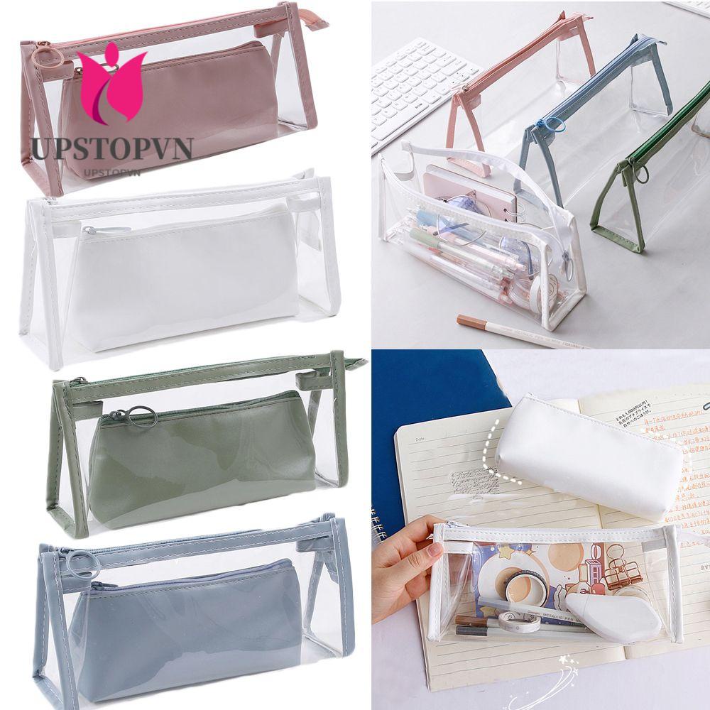 Túi Đựng Bút Chì / Đồ Trang Điểm Sức Chứa Lớn Có Dây Kéo