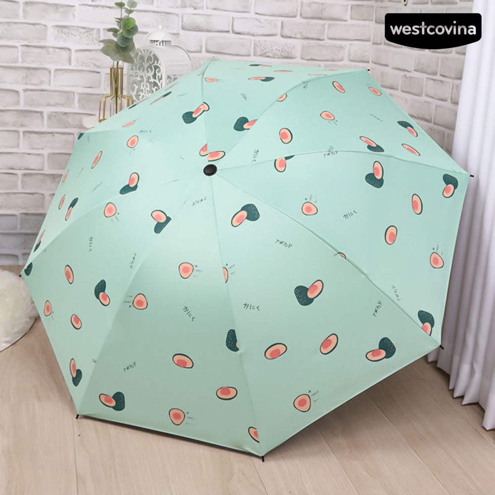 [COD]☁Dù Gấp Chống Tia UV Chống Thấm Nước Họa Tiết Cà Rốt Dễ Thương