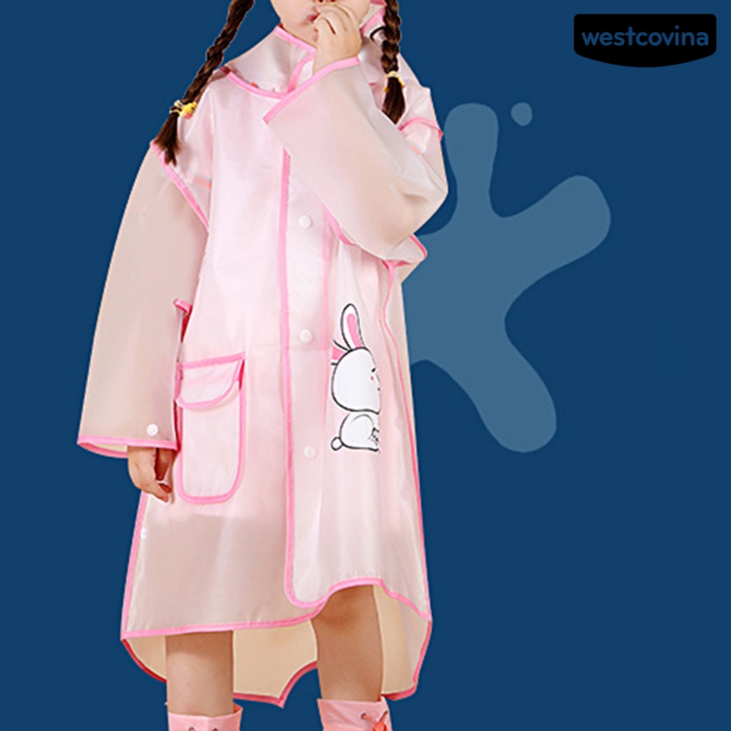 [COD]☁Áo Mưa Co Giãn Trong Suốt Chống Thấm Nước Có Mũ Trùm Tiện Dụng Cho Bé